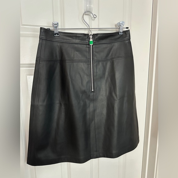 Boss Women's Valega Black Faux Leather A-Line Skirt Size 6 - Picture 4 of 9